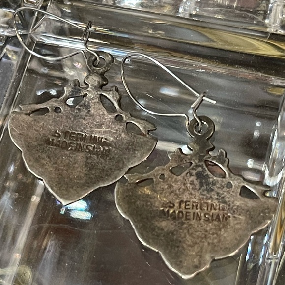 Made in Siam Vintage Sterling Silver Nielloware Earrings. - Picture 6 of 7